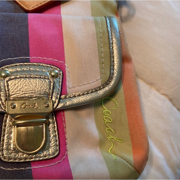 Coach Classic Colorful Striped Handbag - Picture 2 of 2